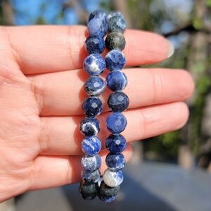 NEW 8MM FACETED SODALITE STRETCH BRACELETS